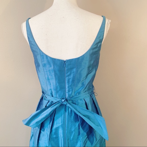 NWT Jenny Yoo 100% Silk Mist Blue Sleeveless formal B2B2308D dress - Picture 4 of 7